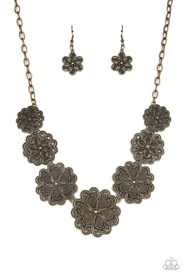 Basketful Of Blossoms Brass Necklace