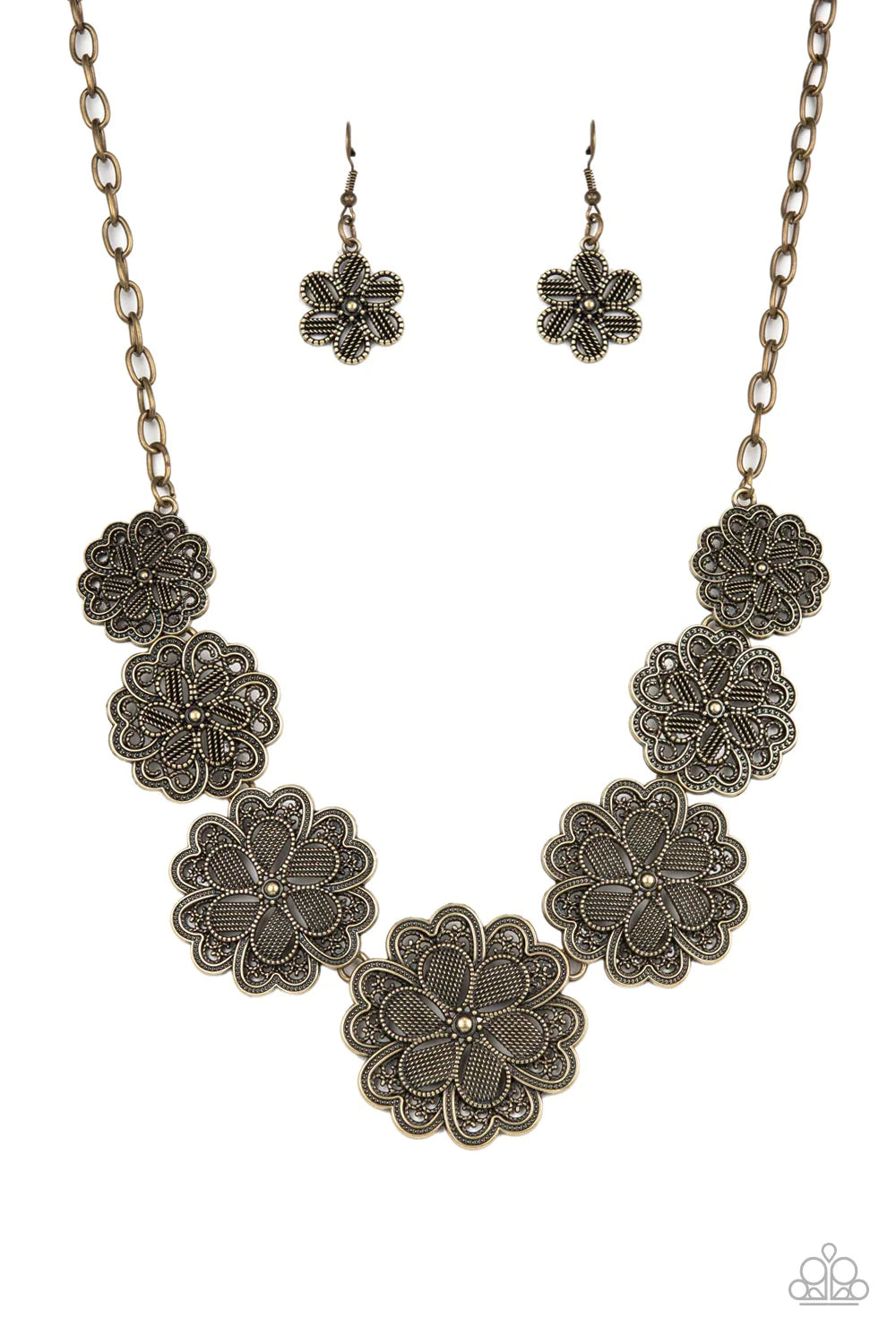 Basketful Of Blossoms Brass Necklace