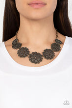 Load image into Gallery viewer, Basketful Of Blossoms Brass Necklace