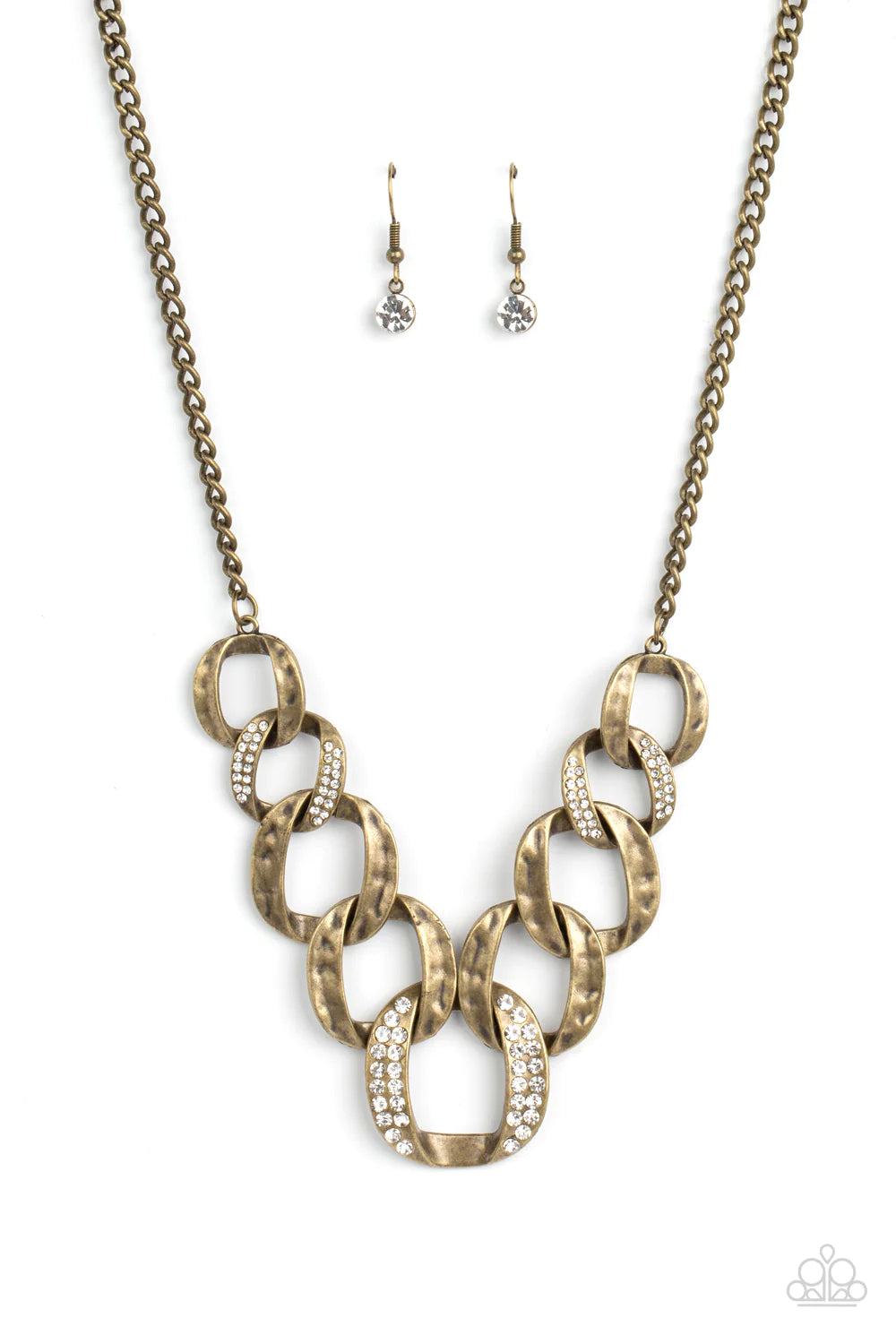 Bombshell Bling Brass Necklace