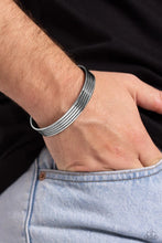 Load image into Gallery viewer, Metro Lineman Silver Men’s Bracelet Cuff
