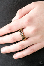 Load image into Gallery viewer, Step Up to the Plait Brass Skinny Band Ring