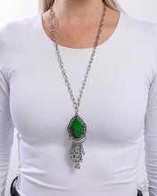 Load image into Gallery viewer, Stamped Statement Green Necklace