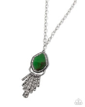Load image into Gallery viewer, Stamped Statement Green Necklace