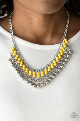 Beaded Bliss Yellow Necklace