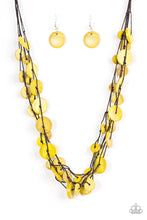Load image into Gallery viewer, Bermuda Beach House Wood Yellow Necklace