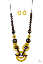 Load image into Gallery viewer, Boardwalk Party Wood Yellow Necklace