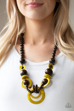 Load image into Gallery viewer, Boardwalk Party Wood Yellow Necklace