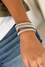 Load image into Gallery viewer, Rollin in Rhinestones Silver Wrap