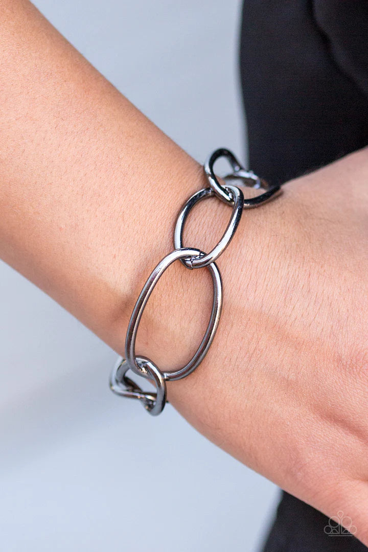 Chain and Simple Black Cuff
