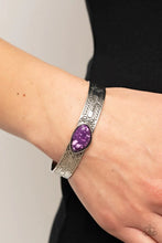 Load image into Gallery viewer, Globi Glyphs Purple Cuff