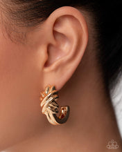 Load image into Gallery viewer, Honor Bound Gold Hoop Earrings