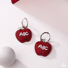 Load image into Gallery viewer, Adorable ABCs Red Hoop Earrings