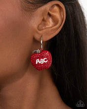 Load image into Gallery viewer, Adorable ABCs Red Hoop Earrings