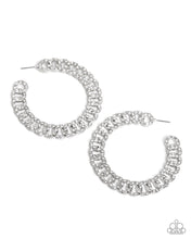 Load image into Gallery viewer, Interlocked Icing White Hoop Earrings