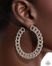 Load image into Gallery viewer, Interlocked Icing White Hoop Earrings