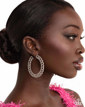 Load image into Gallery viewer, Interlocked Icing White Hoop Earrings