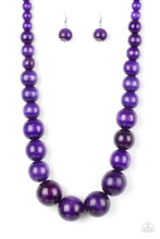 Load image into Gallery viewer, Effortlessly Everglades Purple Wood Necklace