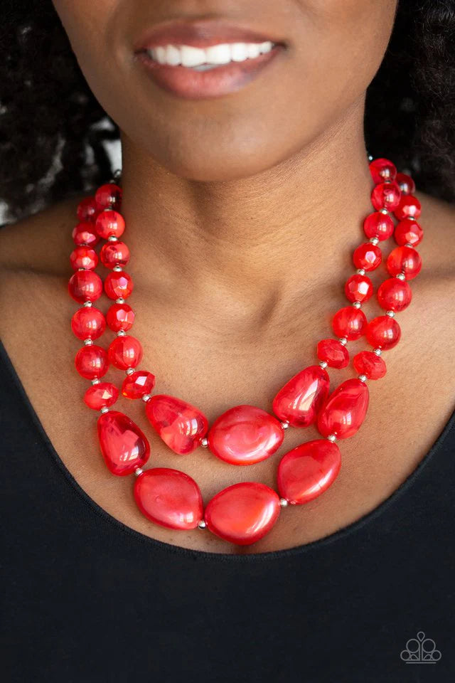 Beach Glam Red Necklace
