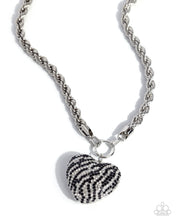 Load image into Gallery viewer, Striped Selfie Black Necklace