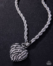 Load image into Gallery viewer, Striped Selfie Black Necklace