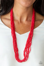 Load image into Gallery viewer, Congo Colada Red Seed Bead Necklace