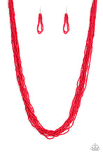 Load image into Gallery viewer, Congo Colada Red Seed Bead Necklace