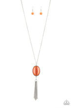 Load image into Gallery viewer, Tasseled Tranquility Orange Necklace