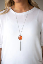 Load image into Gallery viewer, Tasseled Tranquility Orange Necklace