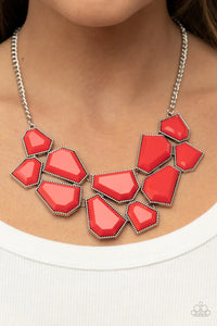 Double Defaced Red Necklace