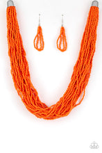 Load image into Gallery viewer, The Show Must Congo On Orange Seed Bead Necklace