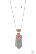 Load image into Gallery viewer, Totem Tassel Orange Necklace
