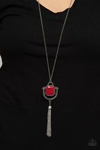Load image into Gallery viewer, Funky Fringe Red Necklace