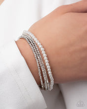Load image into Gallery viewer, Bridal Shower Stack White Bracelet