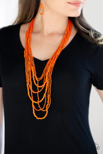 Load image into Gallery viewer, Totally Tonga Orange Seed Bead Necklace