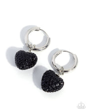 Load image into Gallery viewer, Affectionate Aim Black Hinged Hoops