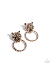 Load image into Gallery viewer, Tangible Tiger Gold Post Earrings