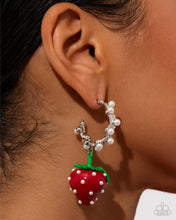 Load image into Gallery viewer, Strawberry Picnic Red Hoop Earrings