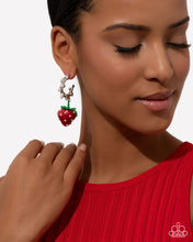 Load image into Gallery viewer, Strawberry Picnic Red Hoop Earrings