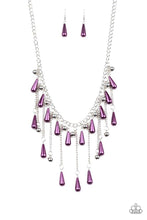 Load image into Gallery viewer, Fleur de Fringe Purple Necklace