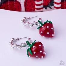 Load image into Gallery viewer, Strawberry Picnic Red Hoop Earrings