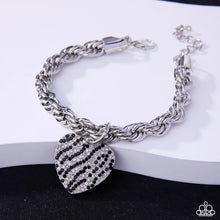 Load image into Gallery viewer, Striped Sentiment Black Bracelet