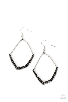 Bent On Success Black Earrings