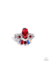 Load image into Gallery viewer, Sovereign Shapes Red Skinny Band Ring
