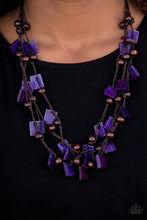 Load image into Gallery viewer, Me, Myself, and Island Purple Wood Necklace