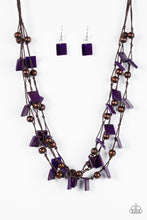 Load image into Gallery viewer, Me, Myself, and Island Purple Wood Necklace