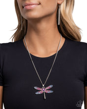 Load image into Gallery viewer, Dragonfly to the Sky Purple Necklace