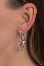 Load image into Gallery viewer, Triangular Tapestry Rose Gold Hoop Earrings
