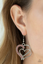 Load image into Gallery viewer, Double The Heartache Pink Earrings