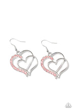 Load image into Gallery viewer, Double The Heartache Pink Earrings